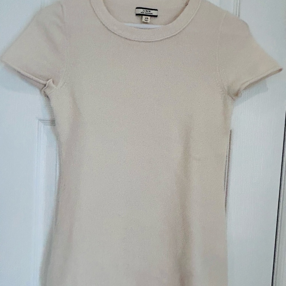 J.Crew Short Sleeve Cashmere Tee - Ivory - Size XS